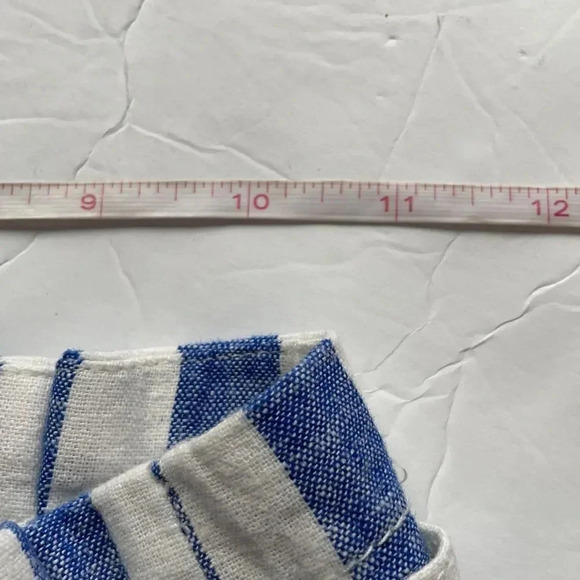 J Crew Factory linen blend paper bag waist striped pants Size 0 Blue White - Picture 5 of 13